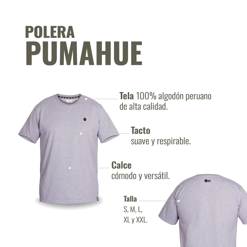 POLERA 100% ALGODON PREMIUM PERUANO PUMAHUE OLKI - GRIS - 4