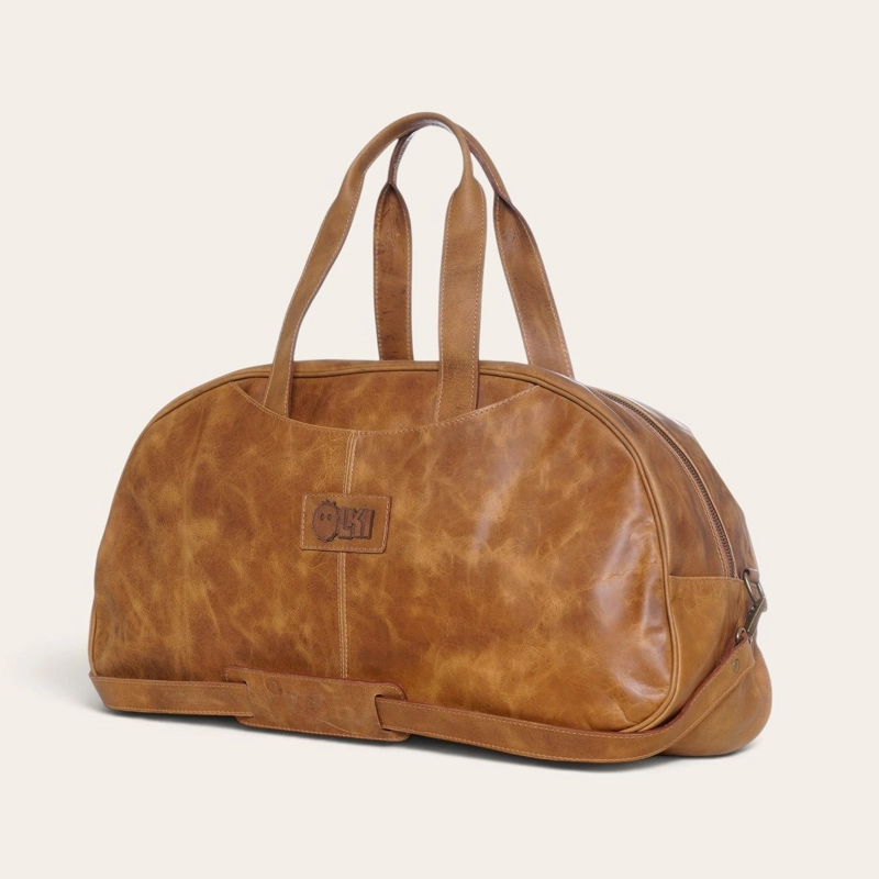 BOLSO GENUINO DE CUERO DEPORTIVO BAKER OLKI - CAFE - 1
