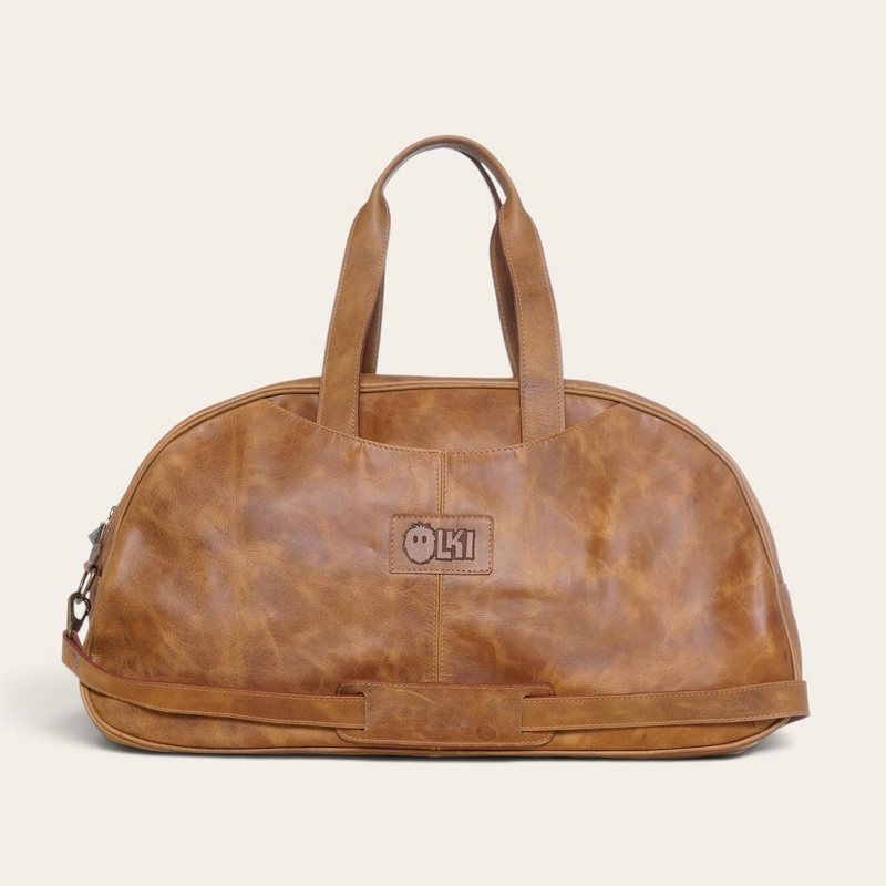 BOLSO GENUINO DE CUERO DEPORTIVO BAKER OLKI - CAFE - 2