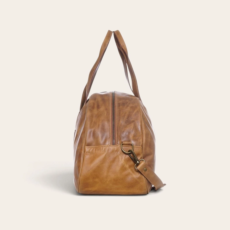 BOLSO GENUINO DE CUERO DEPORTIVO BAKER OLKI - CAFE - 3