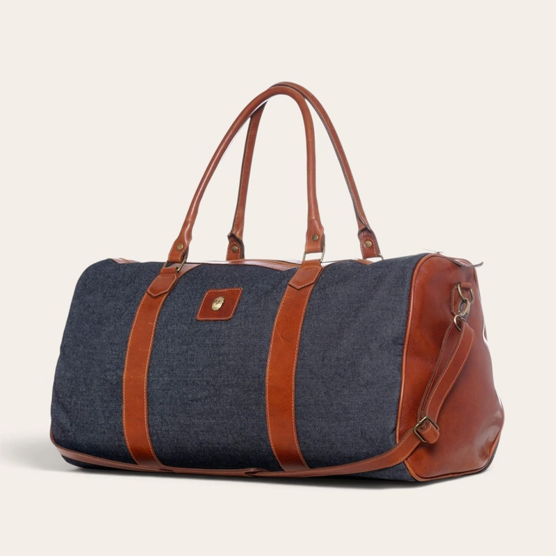 BOLSO DE VIAJE FUTALEUFU DE MEZCLILLA OLKI - AZUL - 1