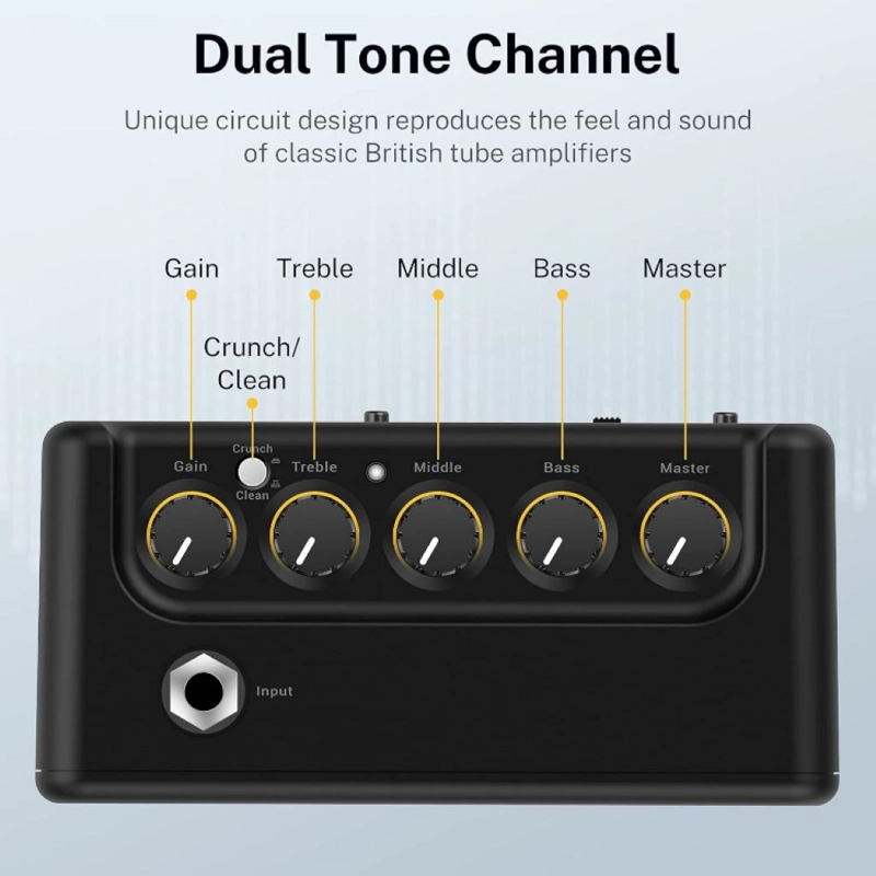 MINI AMPLIFICADOR DE GUITARRA PORTATIL DONNER DA 10 - 3