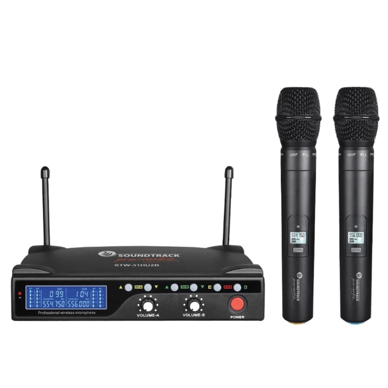 SET MICROFONOS DINAMICOS INALAMBRICOS SOUNDTRACK STW 31HU2S - 1