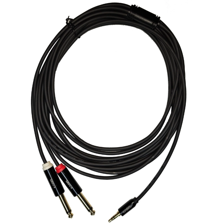 CABLE KABEL DE 6 METROS MINI PLUG A 2 PLUG  KMC-6 - 1