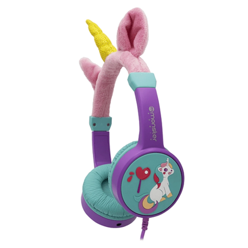 AUDIFONOS OVER EAR PARA NIÑOS MONSTER AUDIO COOLKID UNICORN PURPURA - 2