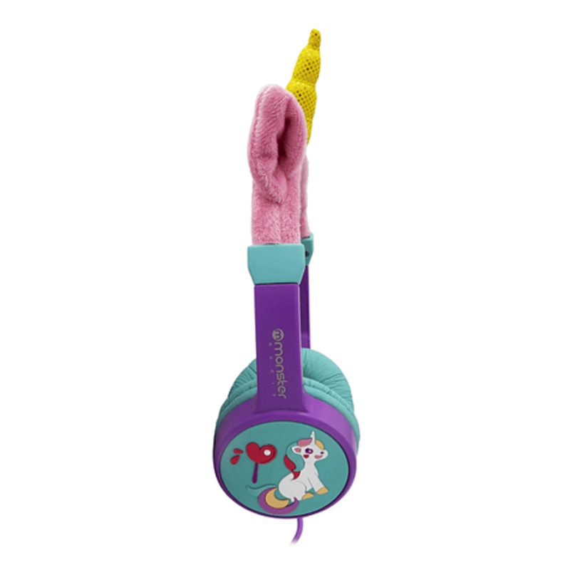 AUDIFONOS OVER EAR PARA NIÑOS MONSTER AUDIO COOLKID UNICORN PURPURA - 4