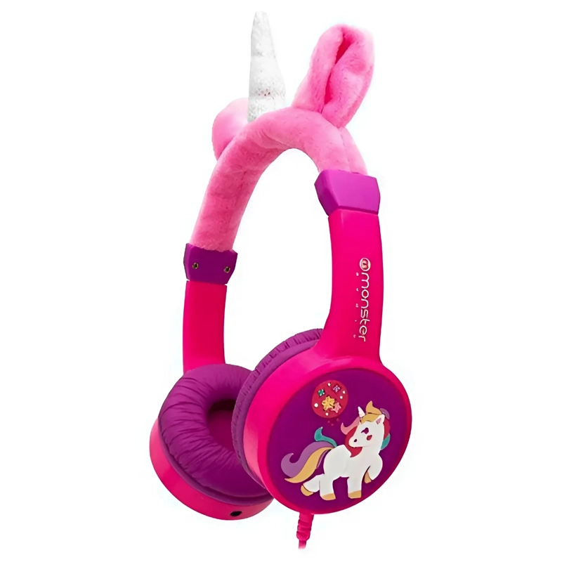 AUDIFONOS OVER EAR PARA NIÑOS MONSTER AUDIO COOLKID UNICORN ROSADO - 2