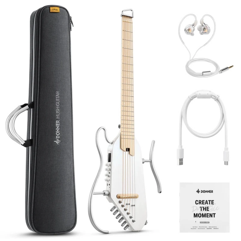 GUITARRA ELE CTRICA ULTRA LIGERA DONNER HUSH-I PRO WH - 1