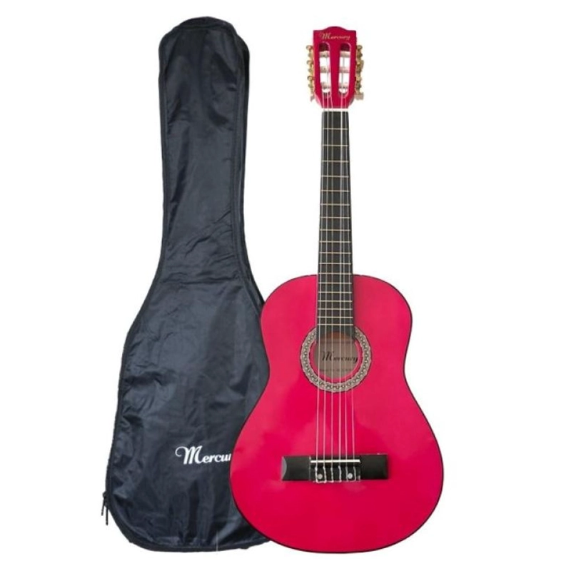 GUITARRA ACUSTICA ROJA CON FUNDA PARA NIÑO MERCURY MCG 30 - 2