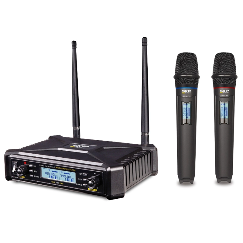 MICROFONOS INALAMBRICOS PROFESIONALES SKP UHF 600 PRO - 2