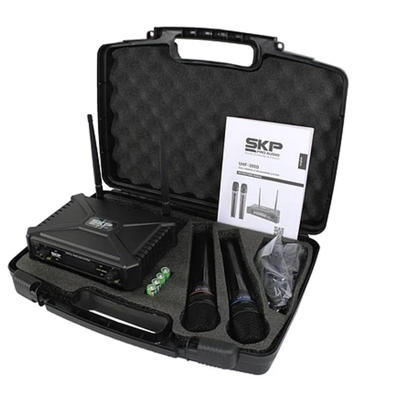 PACK 2 MICROFONOS DINAMICOS INALAMBRICOS SKP UHF 300D - 2