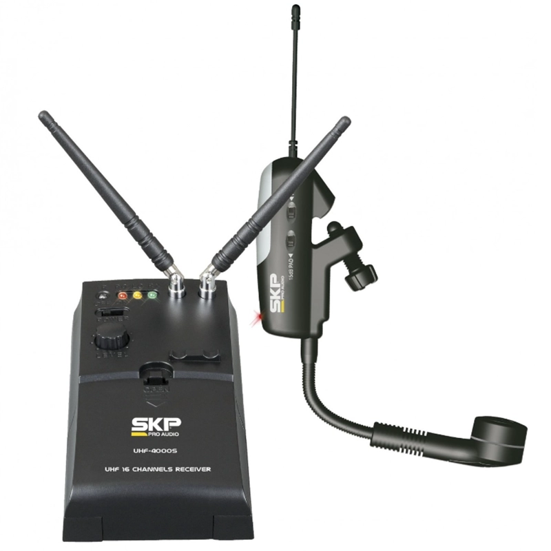 MICROFONO INALAMBRICO DE PINZA PARA SAXO SKP UHF 4000G - 2