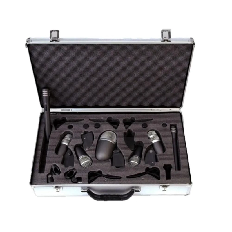 SET DE 7 MICROFONOS PARA BATERIA CON ESTUCHE Y CLIPS SOUNDTRACK DRM-7 - 2