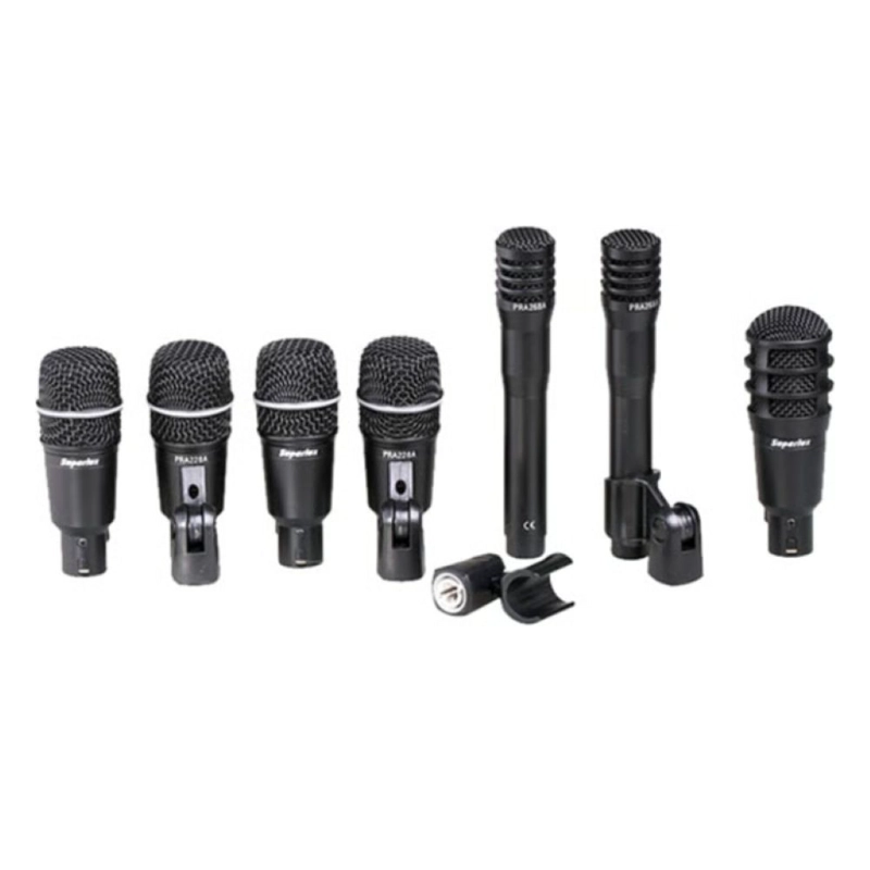 SET DE 7 MICROFONOS PARA BATERIA SUPERLUX DRKA5C2 - 2