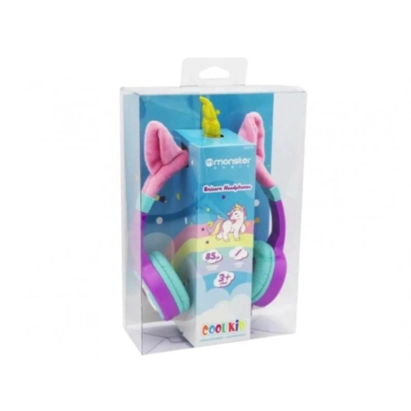 AUDIFONOS OVER EAR PARA NIÑOS MONSTER AUDIO COOLKID UNICORN PURPURA - 3