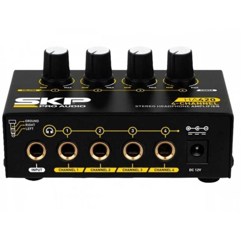 AMPLIFICADOR DE AURICULARES ESTEREO DE 4 CANALES SKP HA 420 - 2