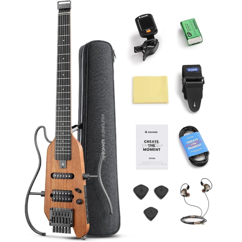 GUITARRA ELECTRICA PORTATIL DONNER HUSH-X N - 2