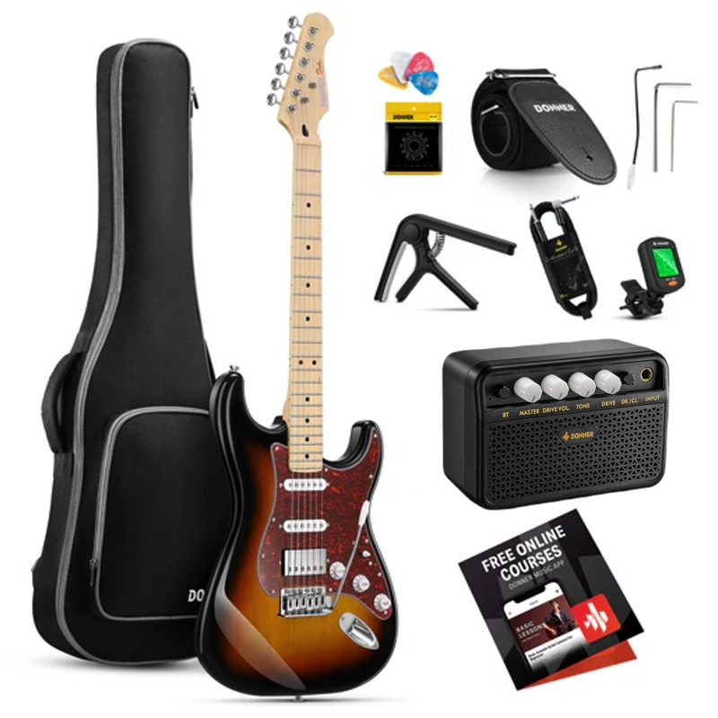PACK GUITARRA ELECTRICA FUNDA Y AMPLIFICADOR DONNER DST-152S - 1