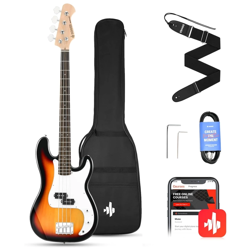 BAJO ELECTRICO 4 CUERDAS CON FUNDA DONNER DPB-510S - 1