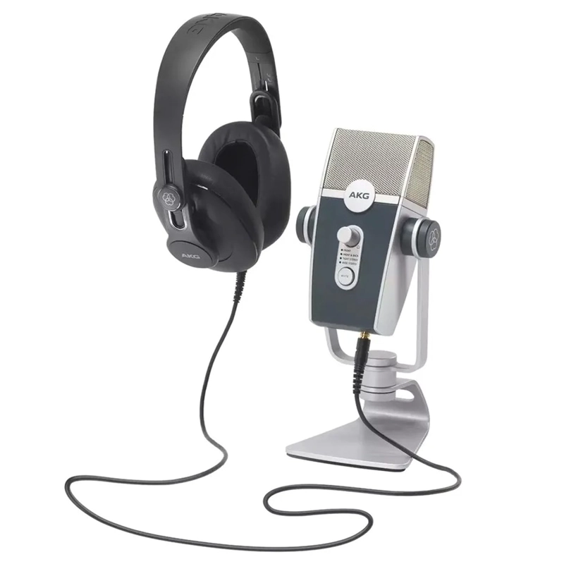 PACK PODCAST MICROFONO CONDENSADOR AUDIFONOS AKG PODCASTER ESSENTIALS - 1