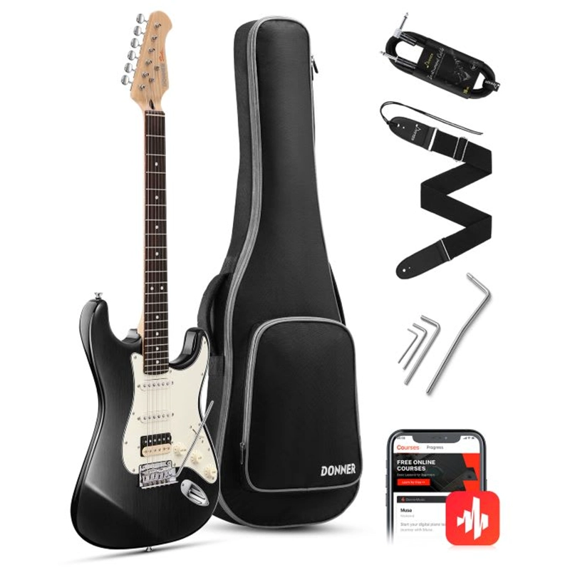 PACK GUITARRA ELECTRICA CON FUNDA DONNER DST-400B. - 1