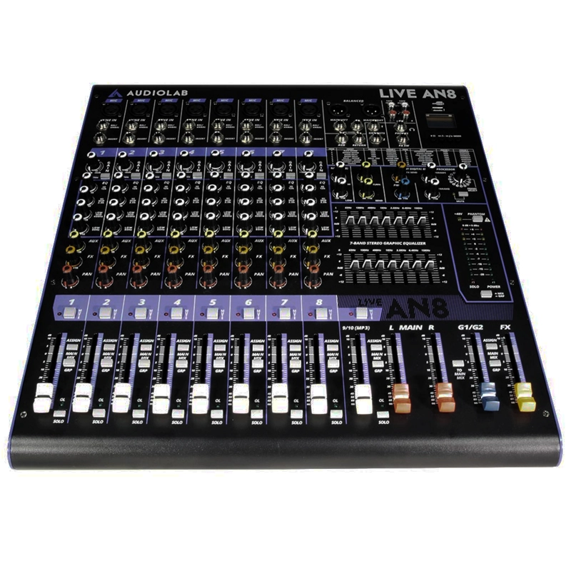 MEZCLADOR ANALOGO 8 CANALES PROFESIONAL AUDIO LAB LIVE AN8 - 2
