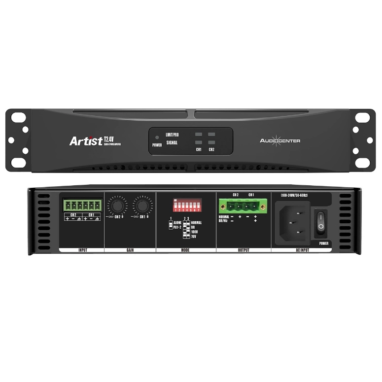 AMPLIFICADOR DE DOS CANALES AUDIOCENTER ARTIST T2.4V - 2
