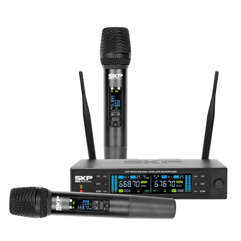 MICROFONO INALAMBRICO DOBLE PROFESIONAL SKP CLARITY II - 1