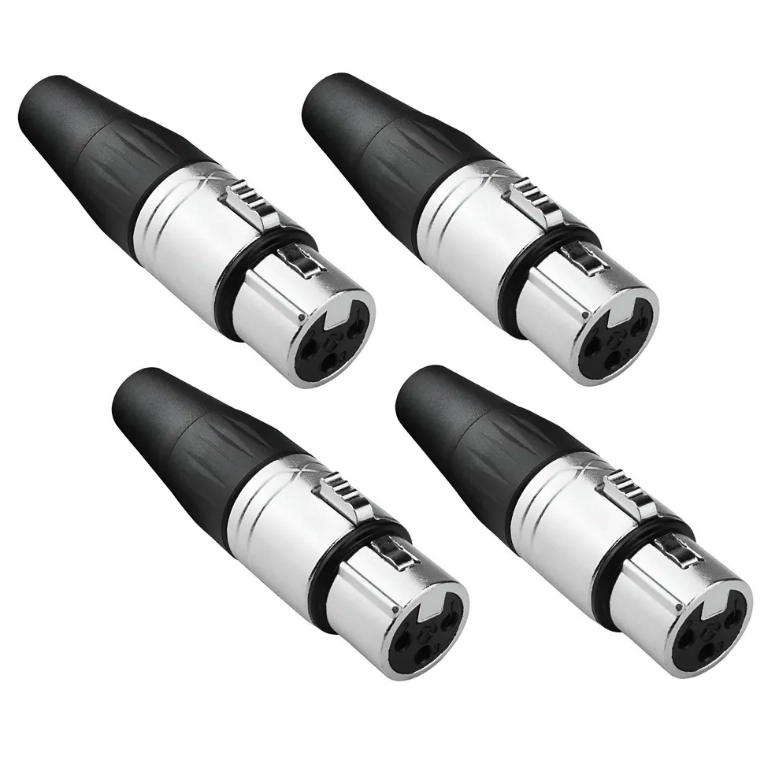4 CONECTORES XLR HEMBRA DE 3 POLOS ROXTONE 4 X RX3FP-NT - 1