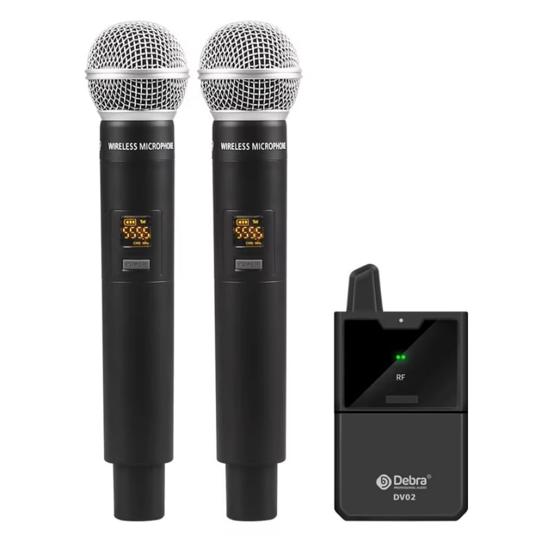 SISTEMA DE MICROFONO INALAMBRICO UHF PORTATIL DEBRA DV-02H - 1
