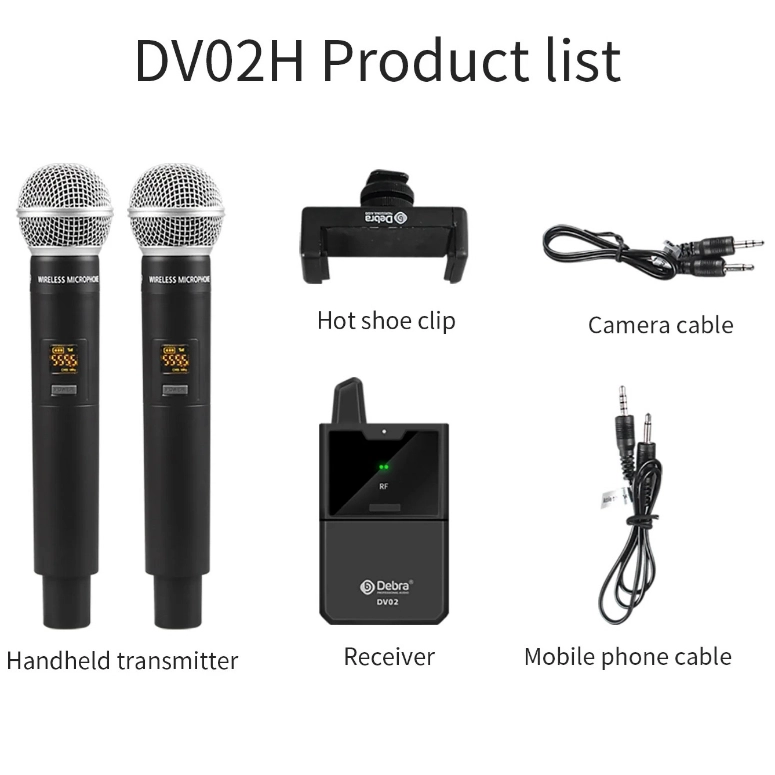 SISTEMA DE MICROFONO INALAMBRICO UHF PORTATIL DEBRA DV-02H - 2