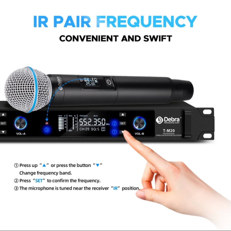 SISTEMA DE MICROFONO INALAMBRICO DEBRA AUDIO T-M20 - 3