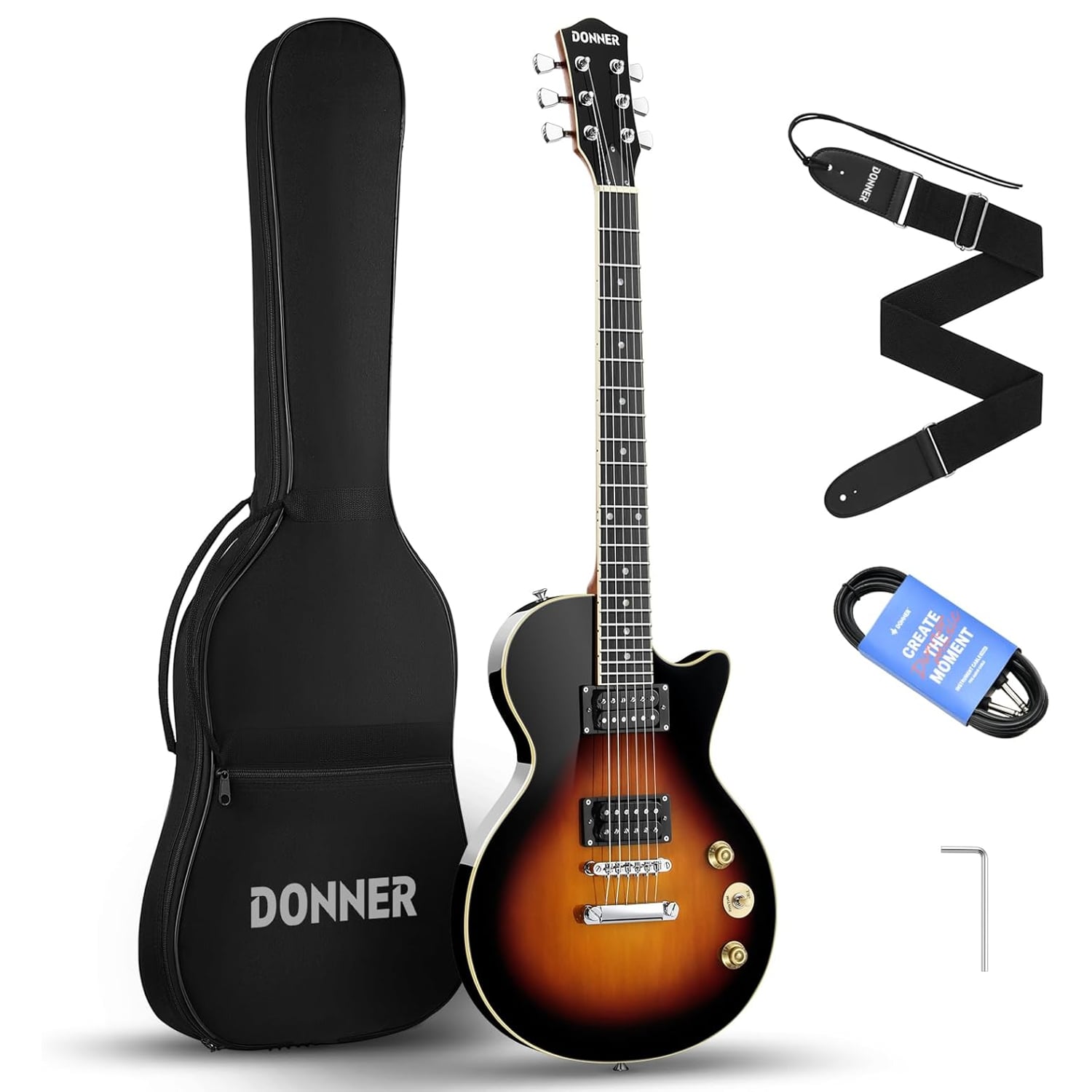 PACK GUITARRA ELE CTRICA CON BOLSO DONNER DLP-124S - 1