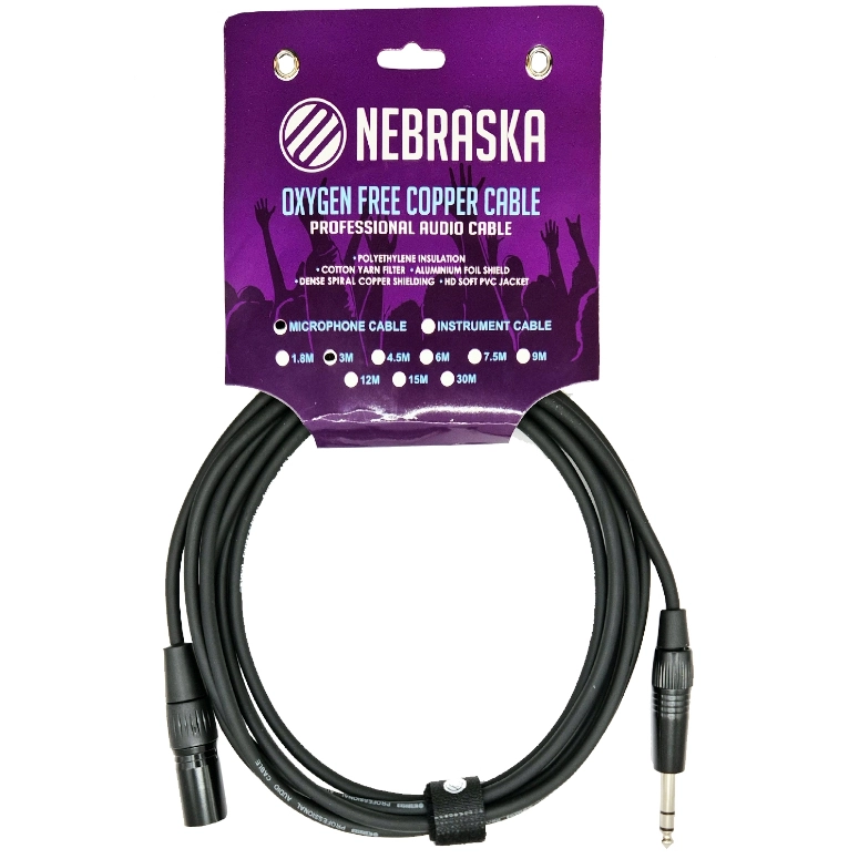 CABLE PLUG STEREO A XLR MACHO DE 3 MT NEBRASKA XMJ-S3 - 1