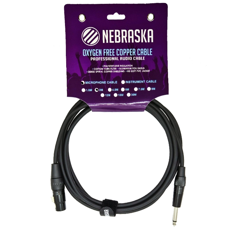 CABLE PLUG STEREO A XLR HEMBRA DE 3 MT NEBRASKA XFJ-M3 - 1