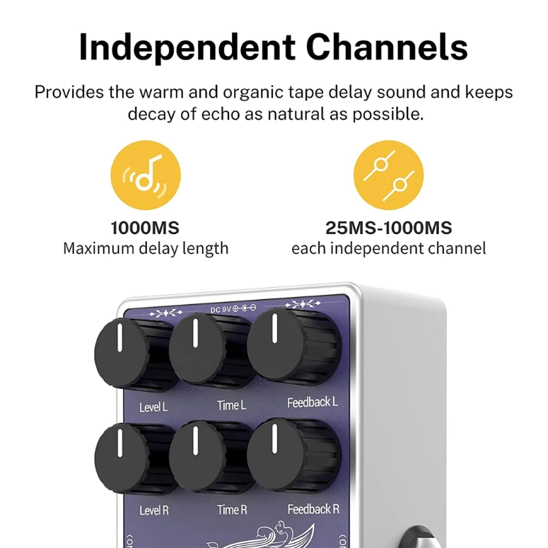 PEDAL DELAY EFECTO ECHO ANALOGICO DONNER WHITE TAPE - 3