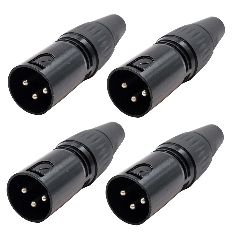 4 CONECTORES DE MICROFONO MACHO NEBRASKA XLR-M - 1