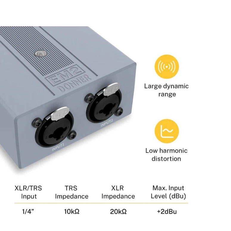 AMPLIFICADOR DE AUDIFONOS DONNER EM2 - 3