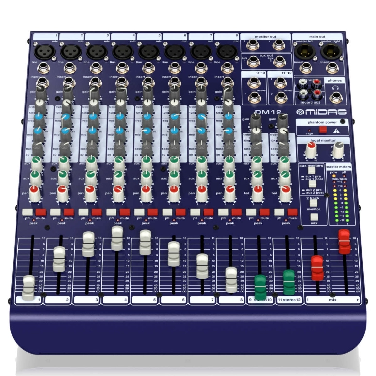 CONSOLA MIXER MEZCLADORA ANALOGA DE 12 CANALES MIDAS DM 12 - 3