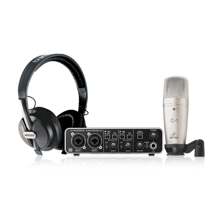 PACK DE HOME STUDIO INTERFAZ DE AUDIO MICROFONO Y AUDIFONOS BEHRINGER U-PHORIA STUDIO PRO - 2