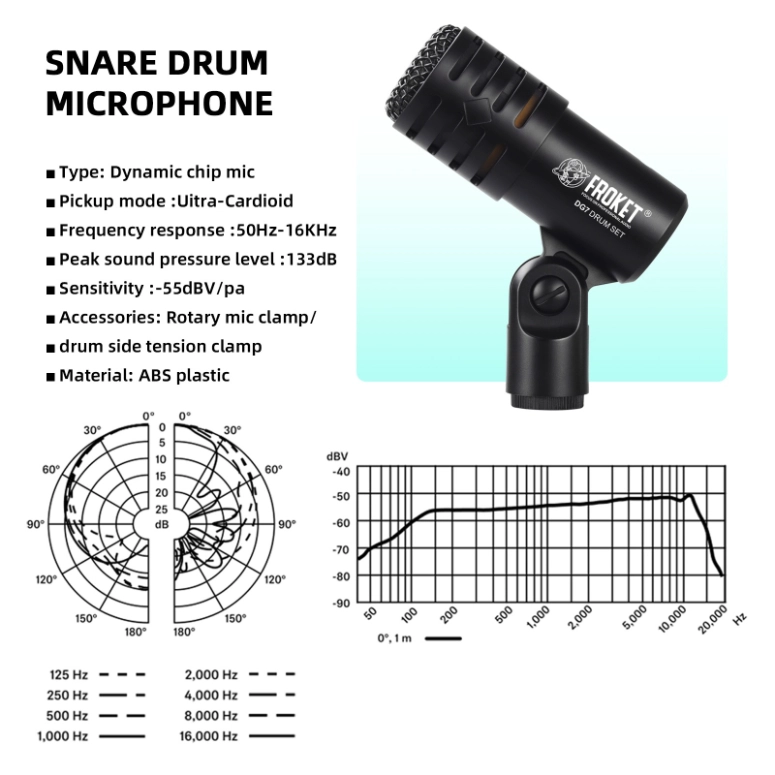 SET DE MICROFONOS PARA BATERIA DEBRA DG-7 - 4