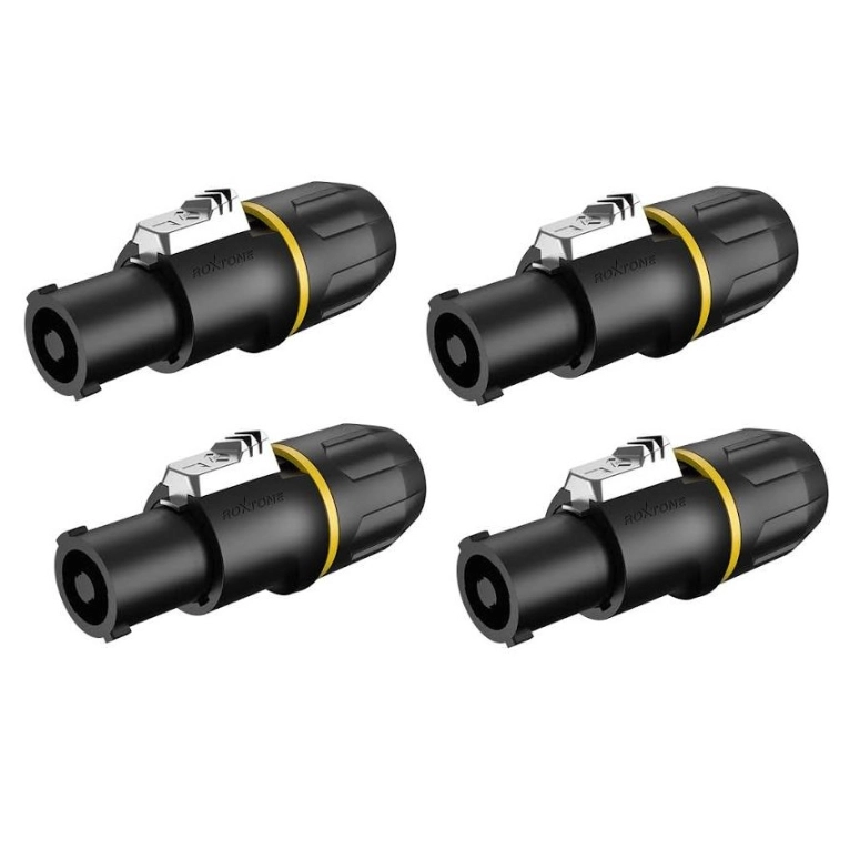 4 CONECTORES VOLANTES DE SPEAKON 4 POLOS ROXTONE RS4FP-YL - 1