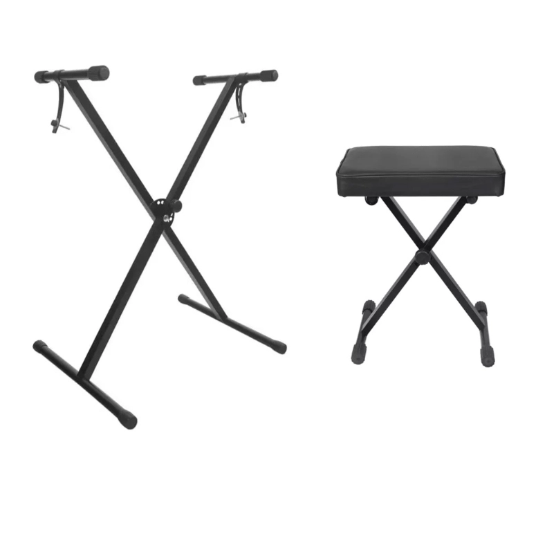 PACK DE ATRIL Y BANQUETA PARA TECLADO HEBIKUO Q90B-Q1X - 1