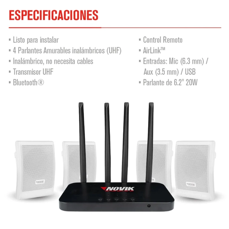 PARLANTES SISTEMA DE INSTALACION INALAMBRICO NOVIK AIR MUSIC - 5