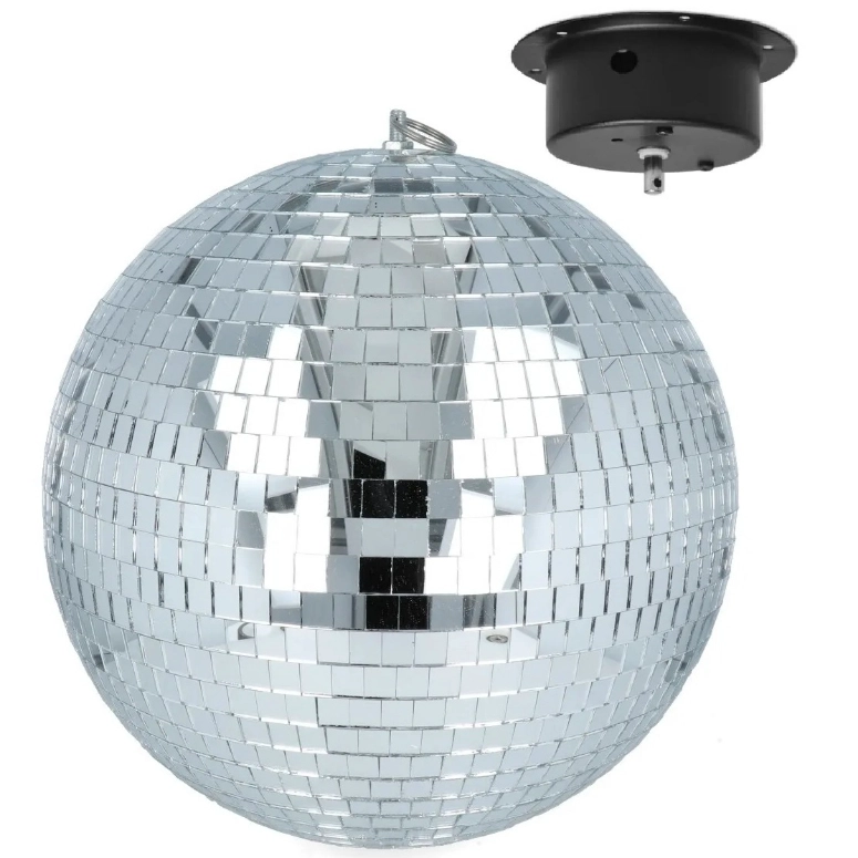 BOLA DISCO DE 20 CM CON MOTOR VLTG EF-5033 - 1