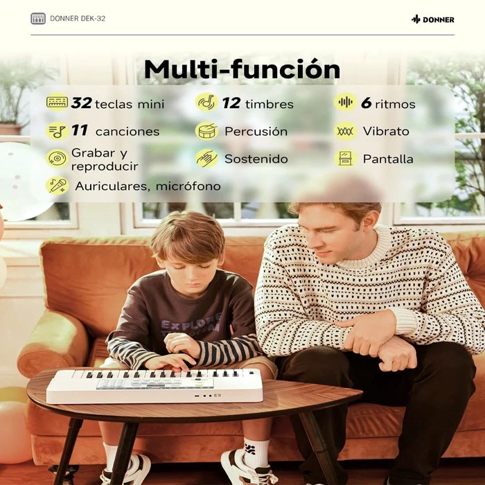 TECLADO DE 32 NOTAS PARA NIÑO DEK-32W - 8