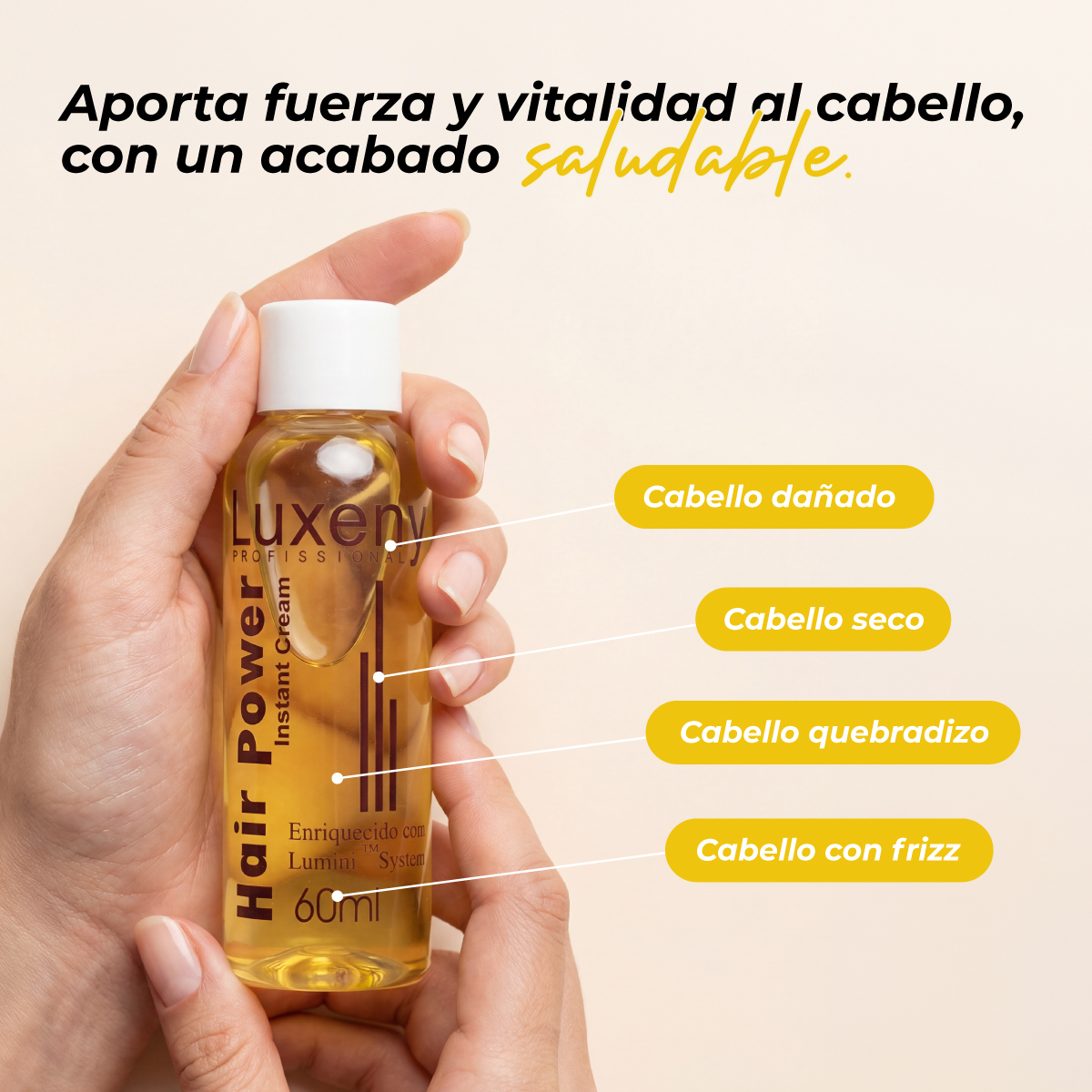 HAIR POWER – REPARACION CAPILAR INSTANTANEA 60 ML – LUXENY - 2