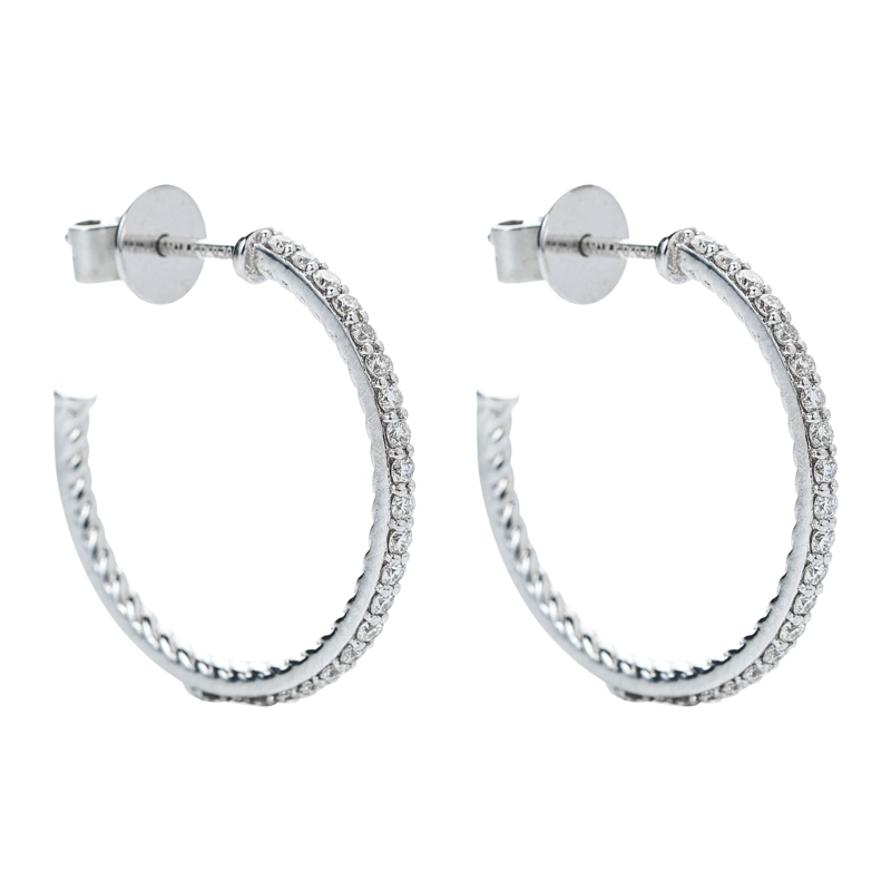 ARGOLLAS DIAMANTES BRILLANTES ORO BLANCO 18 KT - 1