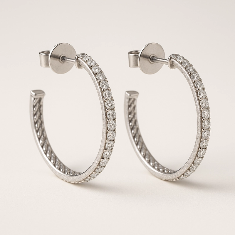 ARGOLLAS DIAMANTES BRILLANTES ORO BLANCO 18 KT - 2
