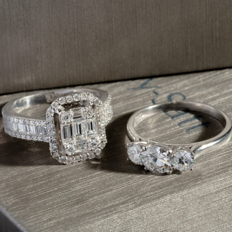 ANILLO ORO DIAMANTES BAGUETTE COMPROMISO #12.5 - 3